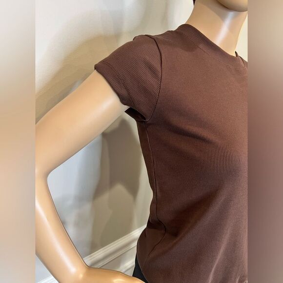 Nwt brown Supima® Rib Tee - Picture 6 of 7